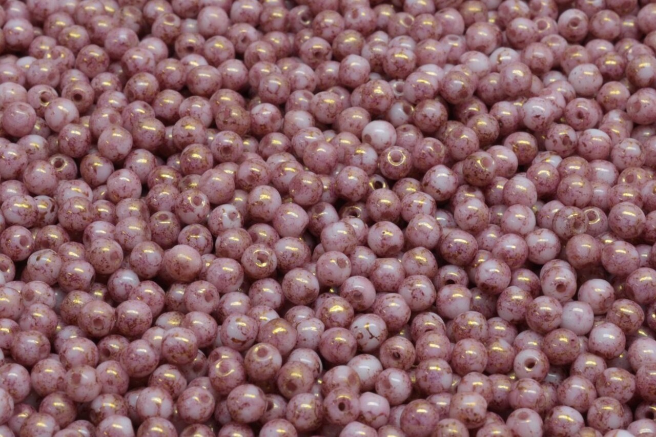 3mm Czech Round Druk Bead, Terracotta Purple Alabaster, 50 pieces
